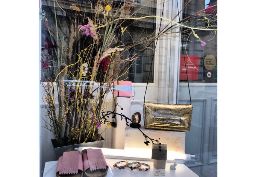 Gold jewellery in Kurator's Summer Pop Up window display