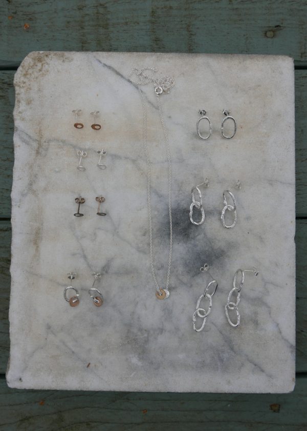 Queen's Wood Studio Larking studs necklace group